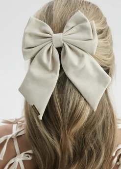 Madein Cream Luxe Polly Bow with Golden Accent