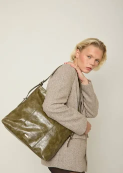 Madein Olive Pia Oversized Pressed Tote Bag