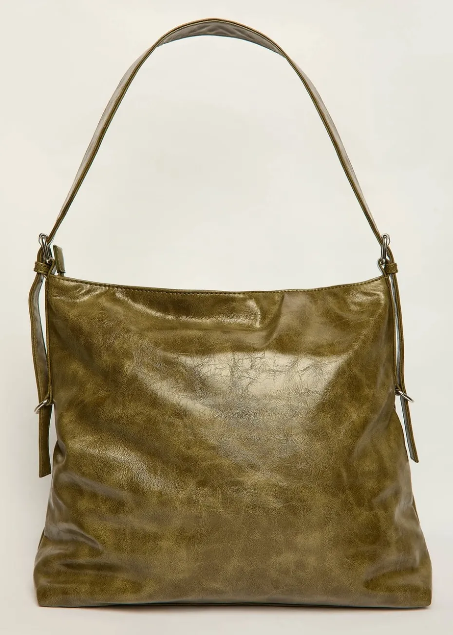 Madein Olive Pia Oversized Pressed Tote Bag