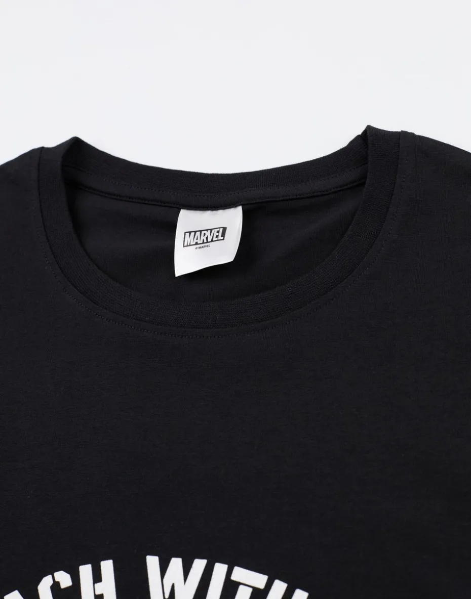 Marvel Adults Black Venom Short Sleeve Long Leg Pyjama Set