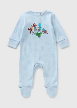 Marvel Baby Blue Fathers Day Sleepsuit (Newborn-12mths)