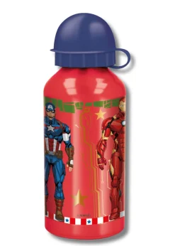 Marvel Black Insulated Lunch Bag With Aluminium Bottle