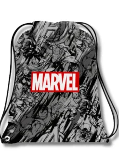 Marvel Black Insulated Lunch Bag With Aluminium Bottle