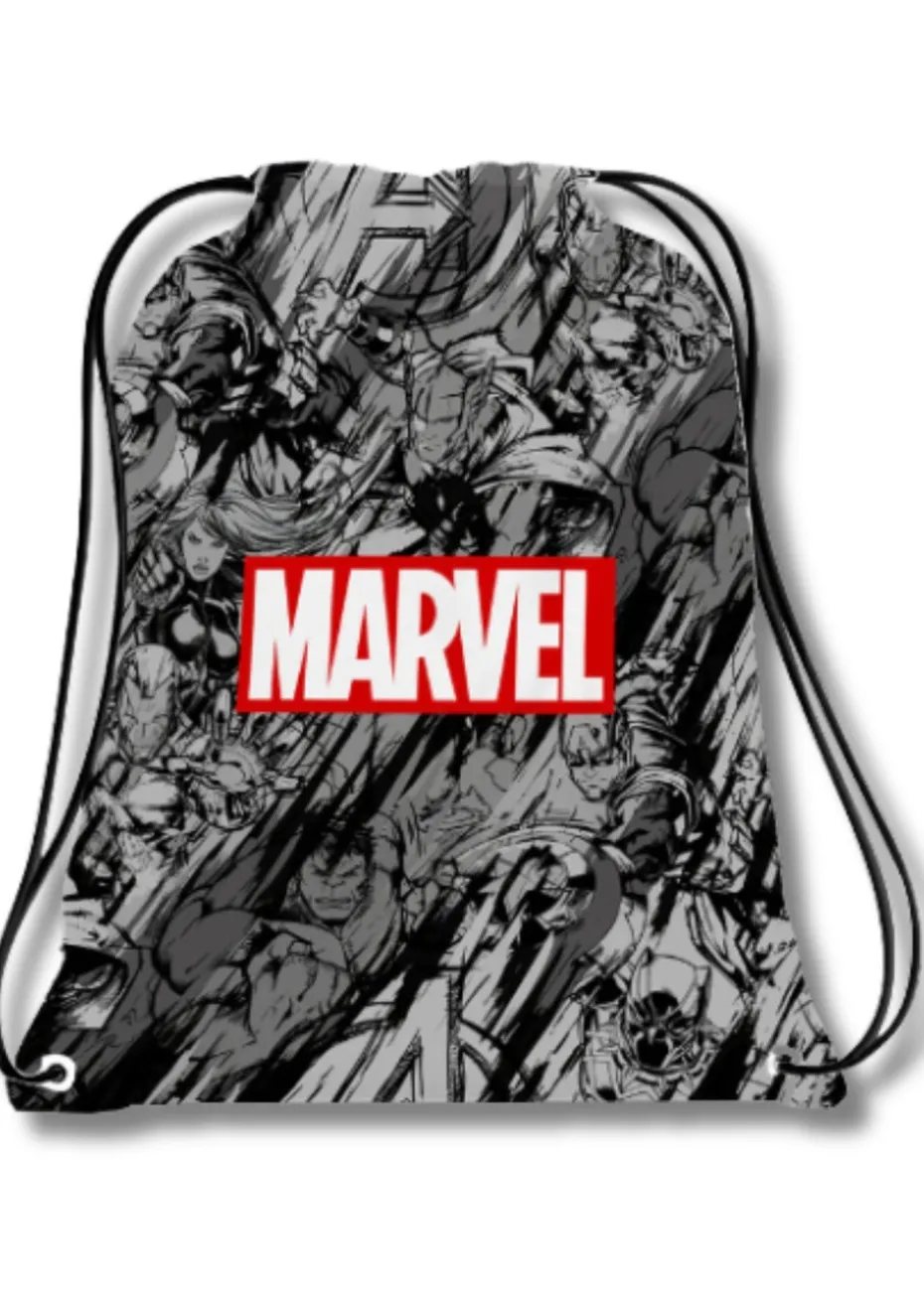Marvel Black Insulated Lunch Bag With Aluminium Bottle