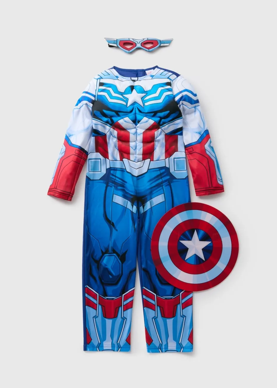 Marvel Blue Captain America Costume (3-10yrs)