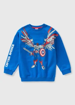 Marvel Boys Blue Captain America Sweatshirt (3-13yrs)