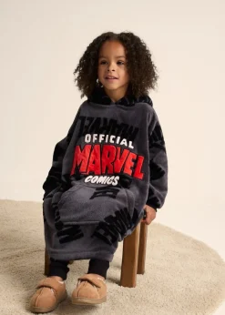 Marvel Boys Grey Hooded Blanket