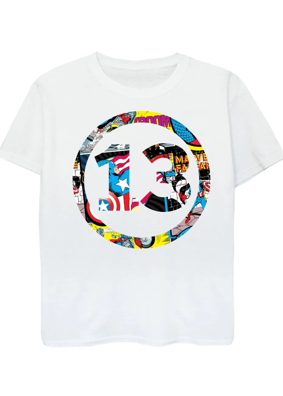 Marvel Comics 13th Birthday Kids White Graphic T-Shirt (9-13 Years)