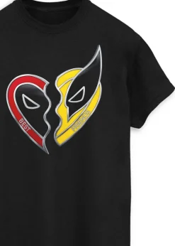 Marvel Deadpool & Wolverine Besties Men Black T-Shirt