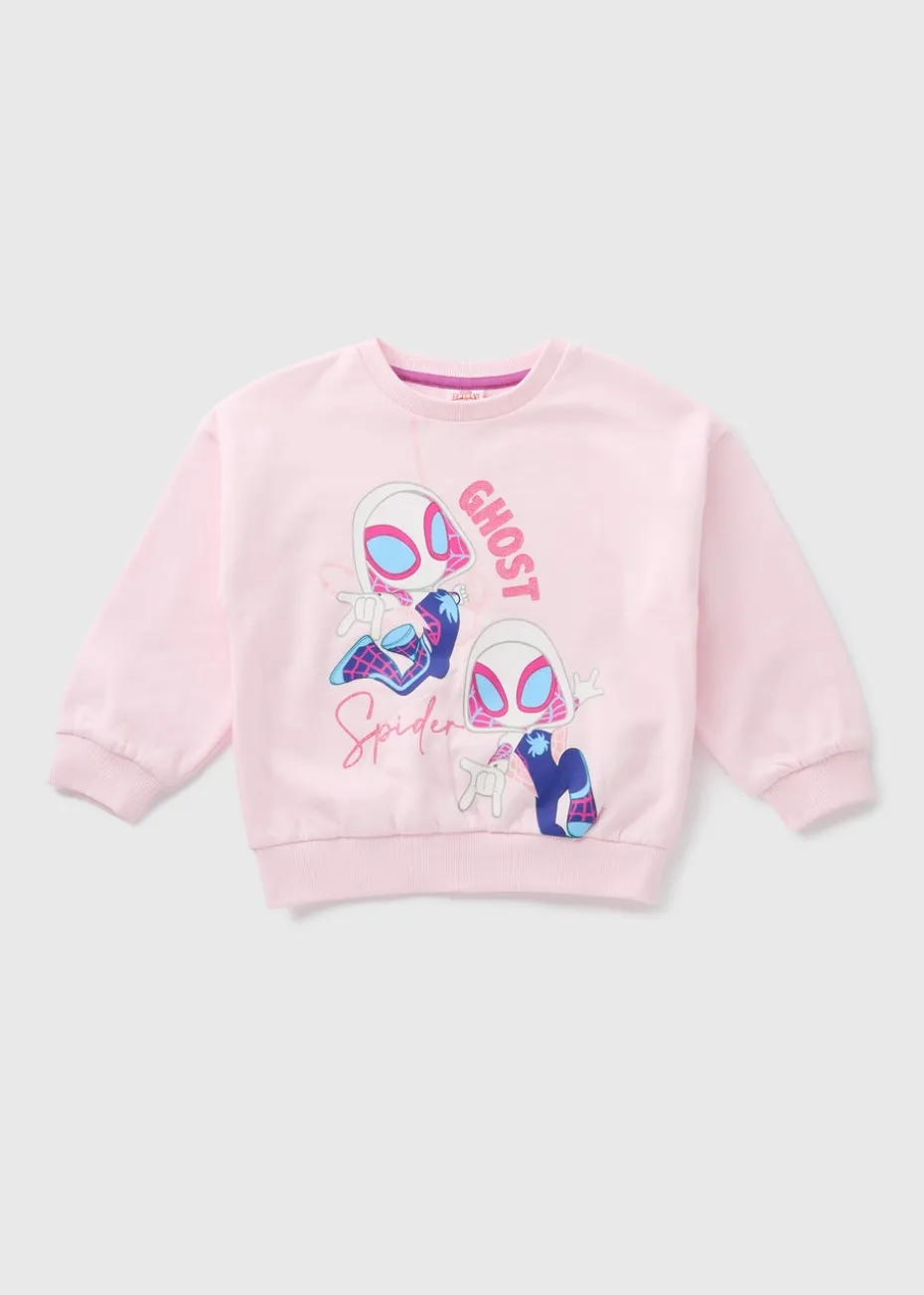 Marvel Girls Pink Ghost Spider Sweatshirt (1-7yrs)