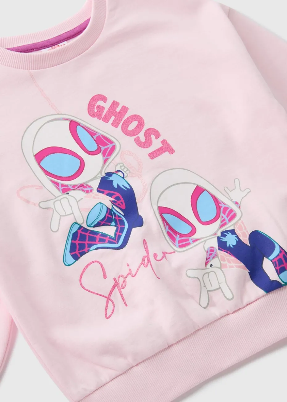 Marvel Girls Pink Ghost Spider Sweatshirt (1-7yrs)