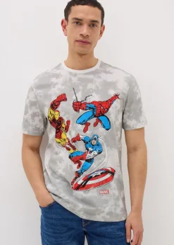 Marvel Grey Avengers Group Washed T-Shirt
