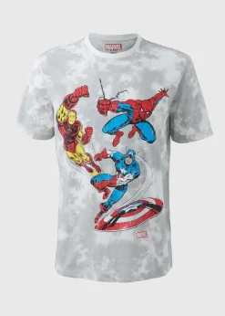 Marvel Grey Avengers Group Washed T-Shirt