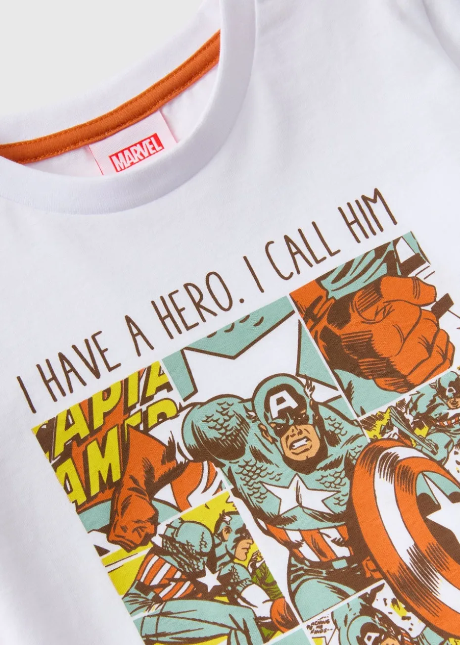 Marvel Kids Cream Captain America T-Shirt (1-7yrs)