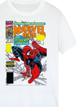 Marvel Spider-Man Age Comic Cover White Printed T-Shirt