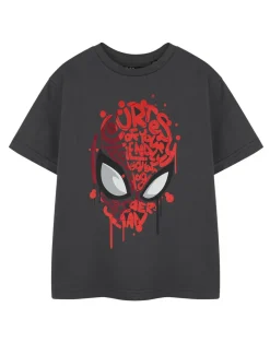 Marvel Spiderman Friendly Neighbourhood Kids Charcoal T-Shirt (2-14 Years)