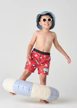 Marvel Spiderman Red Swim Shorts (3-8 Years)