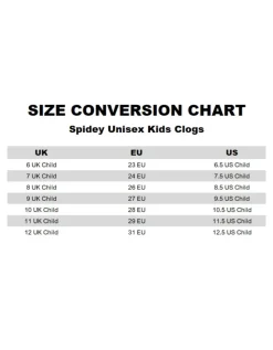 Marvel Spidey Kids Black Clogs (Younger 6-12 Older)