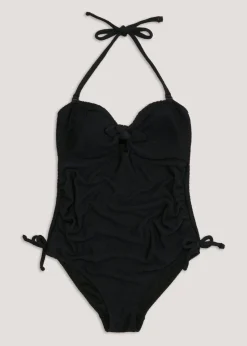 Maternity Black Crinkle Swimsuit