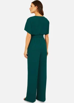 Mela Batwing Stretch Jumpsuit in Green