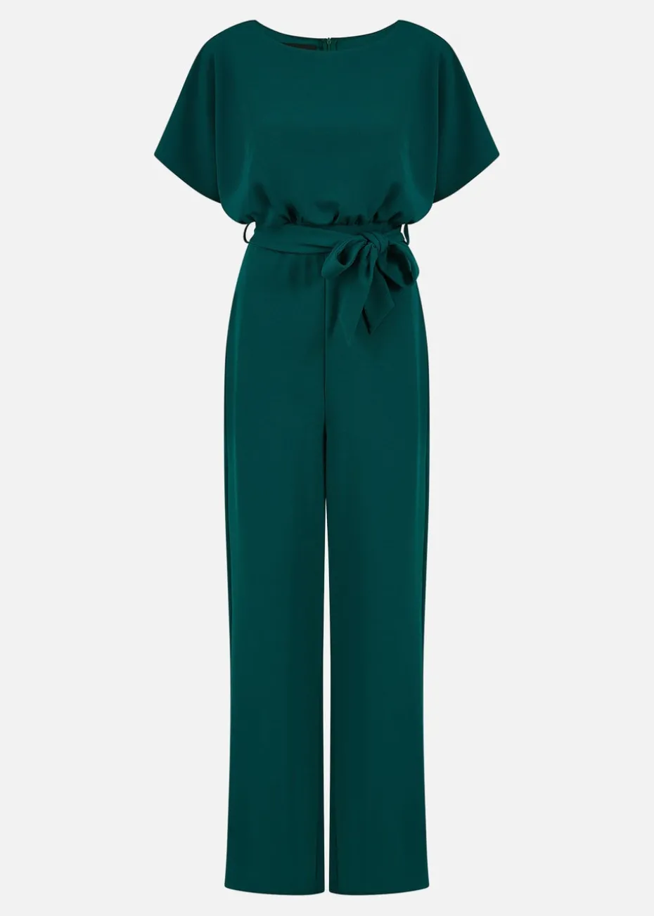 Mela Batwing Stretch Jumpsuit in Green