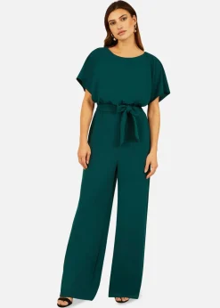 Mela Batwing Stretch Jumpsuit in Green