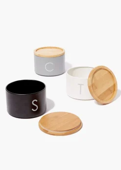 Metal Tea Coffee & Sugar Stackable Canisters