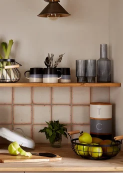 Metal Tea Coffee & Sugar Stackable Canisters