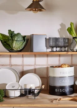 Metal Tea Coffee & Sugar Stackable Canisters