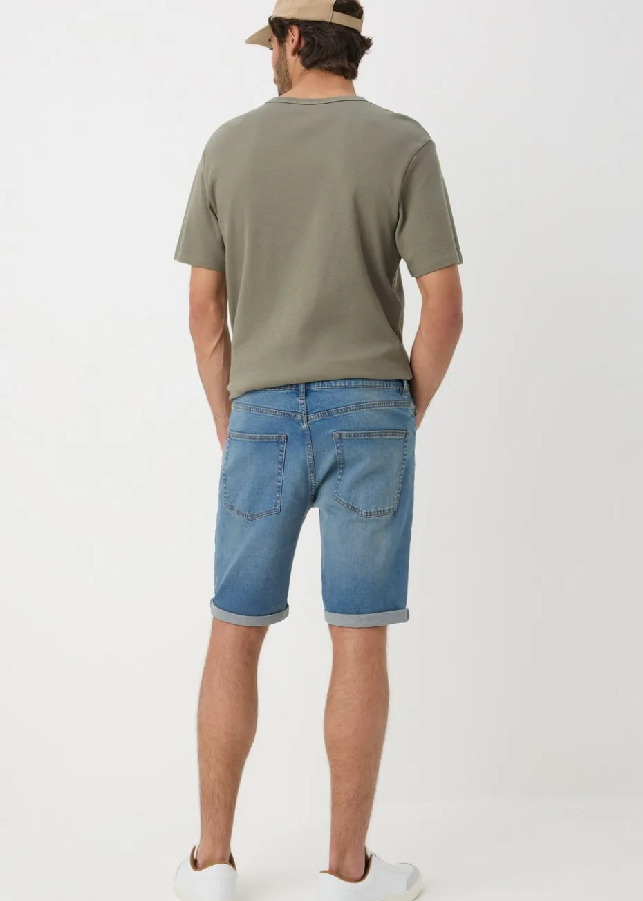 Mid Wash Denim Stretch Shorts