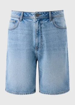 Mid Wash Loose Fit Denim Shorts