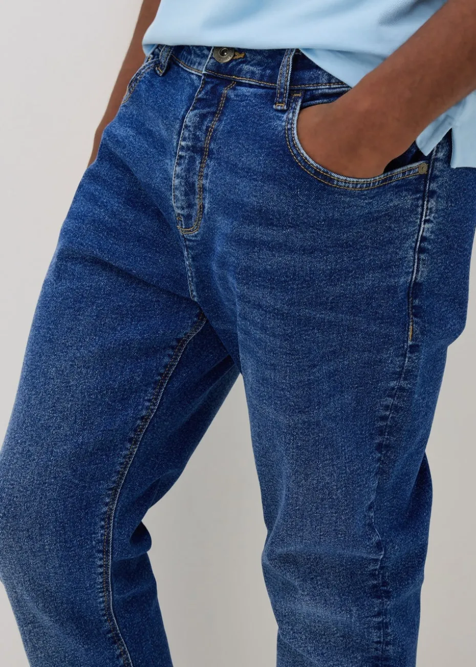 Mid Wash Slim Fit Jeans