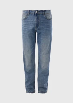 Mid Wash Straight Fit Jeans