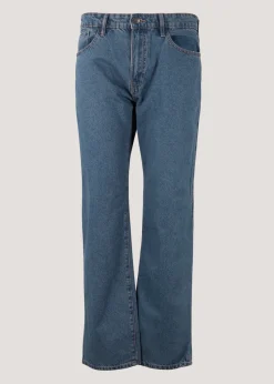 Mid Wash Straight Fit Rigid Jeans