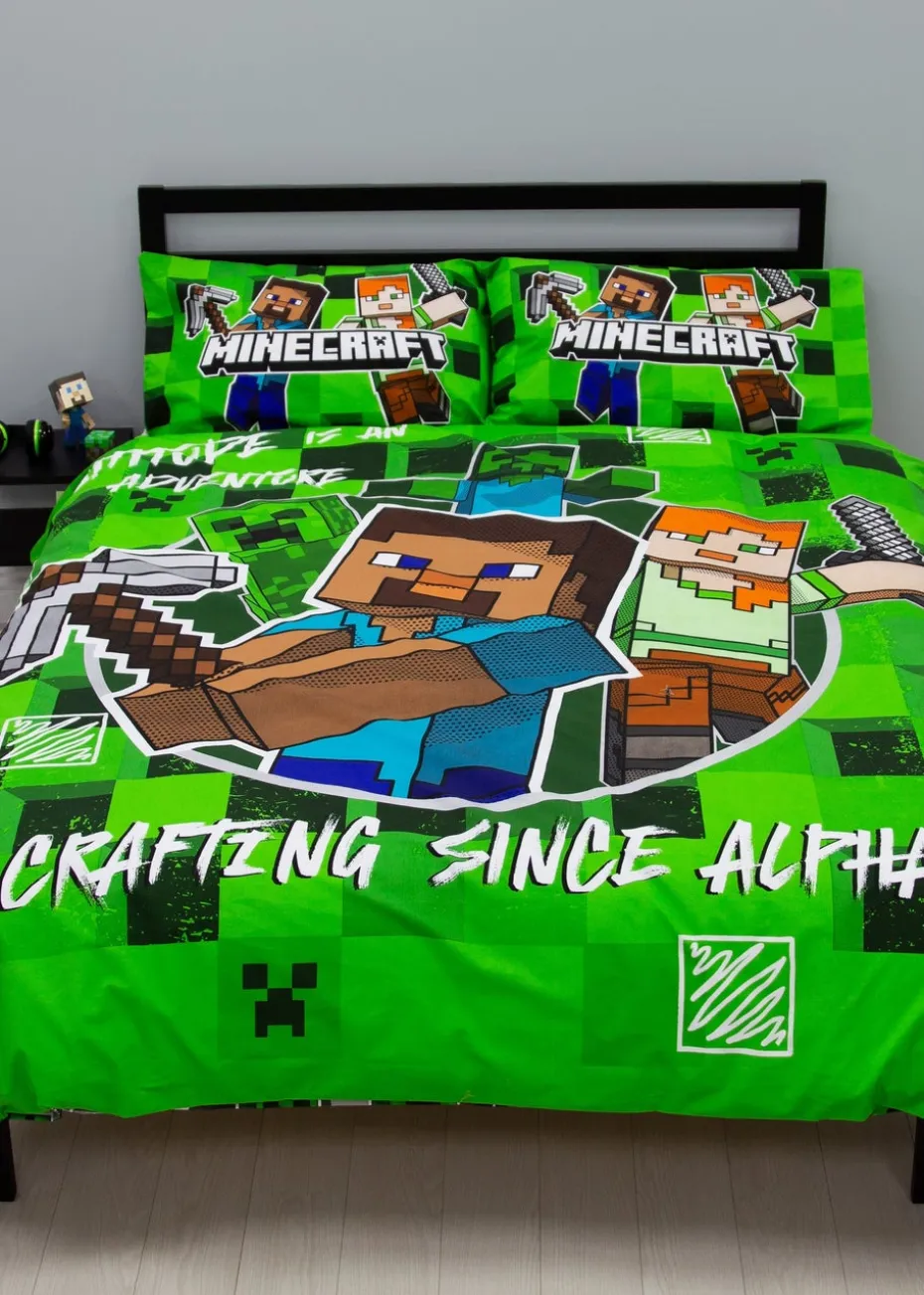 Minecraft Block Check Reversible Duvet Cover Set