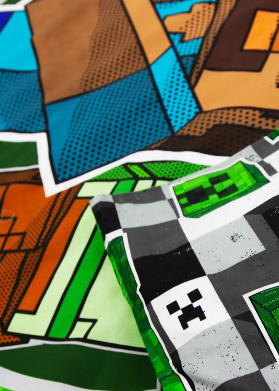 Minecraft Block Check Reversible Duvet Cover Set