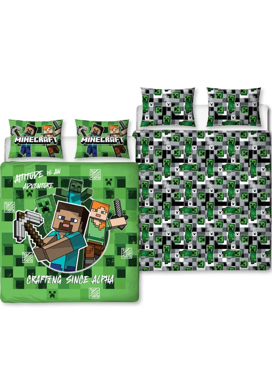 Minecraft Block Check Reversible Duvet Cover Set