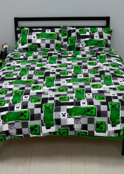 Minecraft Block Check Reversible Duvet Cover Set