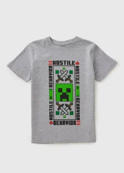 Minecraft Boys Grey Hostile T-Shirt (4-13yrs)
