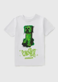 Minecraft Boys White Creeper T-Shirt (4-13yrs)
