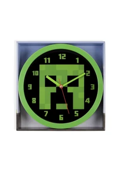 Minecraft Green and Black Wall Clock