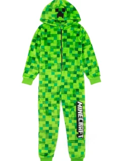 Minecraft  Green Pixelated Creeper Boys Onesie (5-14 Years)