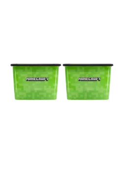 Minecraft Green Storage Box 23L Set of 2