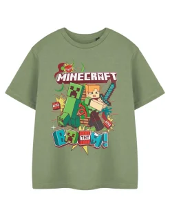 Minecraft Kids Green Boom Creeper T-Shirt (3-14 Years)