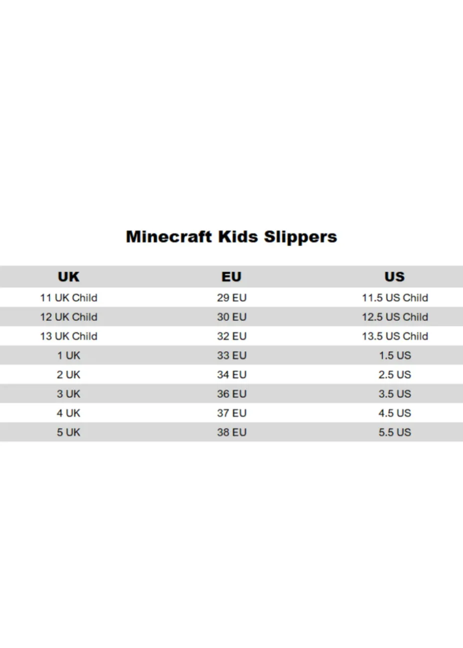 Minecraft Kids Multicoloured Grafitti Slip On Loafer Slippers (11 Younger - 5 Older)