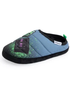 Minecraft Kids Multicoloured Grafitti Slip On Loafer Slippers (11 Younger - 5 Older)