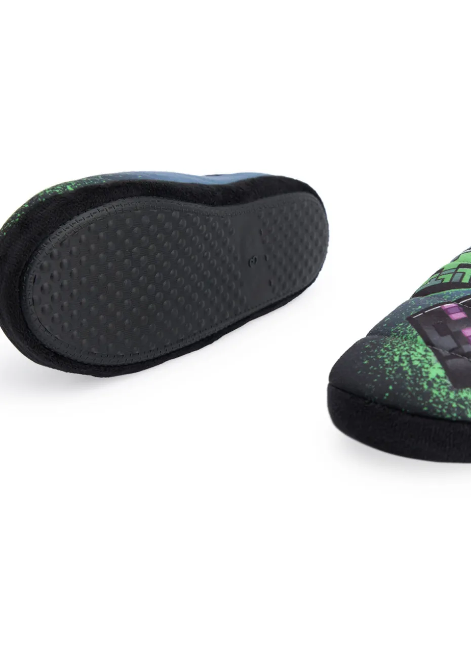Minecraft Kids Multicoloured Grafitti Slip On Loafer Slippers (11 Younger - 5 Older)