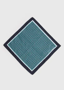 Mint Geo Circle Print Pocket Square