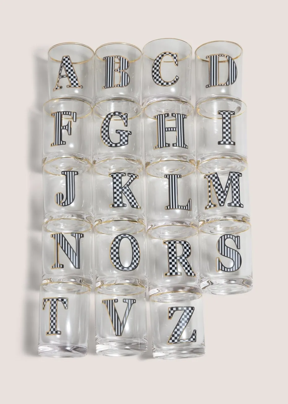 Mono Check Alphabet Glasses