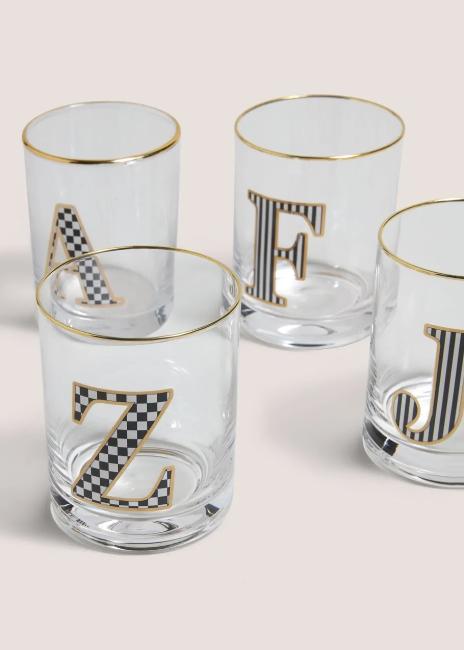 Mono Check Alphabet Glasses